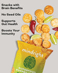 MINDRIGHT Superfood Vegan Nootropic Snack Family Sized Popped Chips - Gluten Free Non-Gmo Gut Healthy - Brain Food Healthy Snack To Help Enhance Mood, Energy & Focus (Chili Lime 4oz, 4 Pack)