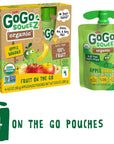 GoGo squeeZ Organic Applesauce Apple Banana 32 Ounce 4 Pouches Gluten Free Vegan Friendly Unsweetened Applesauce Recloseable BPA Free Pouches