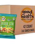 Good Health Crunchy Veggie Stix Sea Salt 1 Oz Bags 42 Count Gluten Free Snacks Great for Lunches or Snacking on The Go Packed with Vitamins and Nutrients