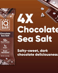 IQBAR Brain and Body Protein Bars  Chocolate Sea Salt Keto Bars  4 Count Energy Bars  Vegan Snack