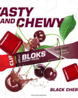 CLIF BLOKS - Black Cherry Flavor with Caffeine - Energy Chews - Non-GMO - Plant Based - Fast Fuel for Cycling and Running - Quick Carbohydrates and Electrolytes - 2.12 oz. (18 Count)