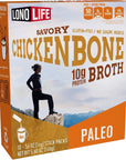 LonoLife - Chicken Bone Broth Sticks - 10g Collagen Protein, Gluten-Free - Keto & Paleo Friendly - Portable Individual Packets - 10 count