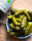 Organic Cornichons Pickles  123 OZ  348 G  Sweet  Sour Dill Gherkins With Mustard Seeds