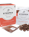 Steeped Coffee SingleServe Packs  Just  Water  Direct Trade Hand Roasted  Freshly Ground Specialty Grade  Nitro Sealed California Blend Medium Roast 8 Count Pack of 1