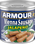 Armour Jalapeno Vienna Sausage 46 oz Can Pack of 6 with By The Cup Toothpicks