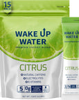 Wake Up Water Energy  Hydration Mix  Citrus  Energy  Hydration Powder Packets With Natural Caffeine Electrolytes B Vitamins  No Sugar  Daily Fuel With No Crash Or Jitters  Citrus15 Count