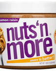 Nuts ‘N More Cinnamon Raisin Almond Butter Spread, All Natural Keto Snack, Low Carb, Low Sugar, Gluten Free, Non-GMO, High Protein Flavored Nut Butter (15oz Jar)