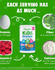 Orgain Kids Protein Powder Shake Mix Vanilla Bean Ice Cream  8g GrassFed Dairy Protein 4g Fiber 22 Vitamins  Minerals Gluten Free No Soy Ingredients Adds Healthy Nutrients to Kids Snacks 1lb