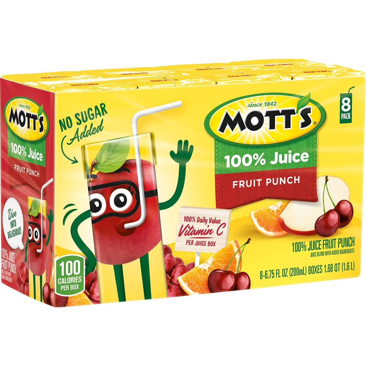 Motts 100 Percent Fruit Punch Juice 675 fl oz boxes 32 Count 4 Packs of 8