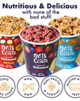 Gluten Free Oatmeal - 3 Flavor Variety Pack - Apple, Berry, Cookie - Instant Oatmeal Cups made with Real Fruit, Non-GMO - Low Sugar, Healthy Breakfast - 12 Pack