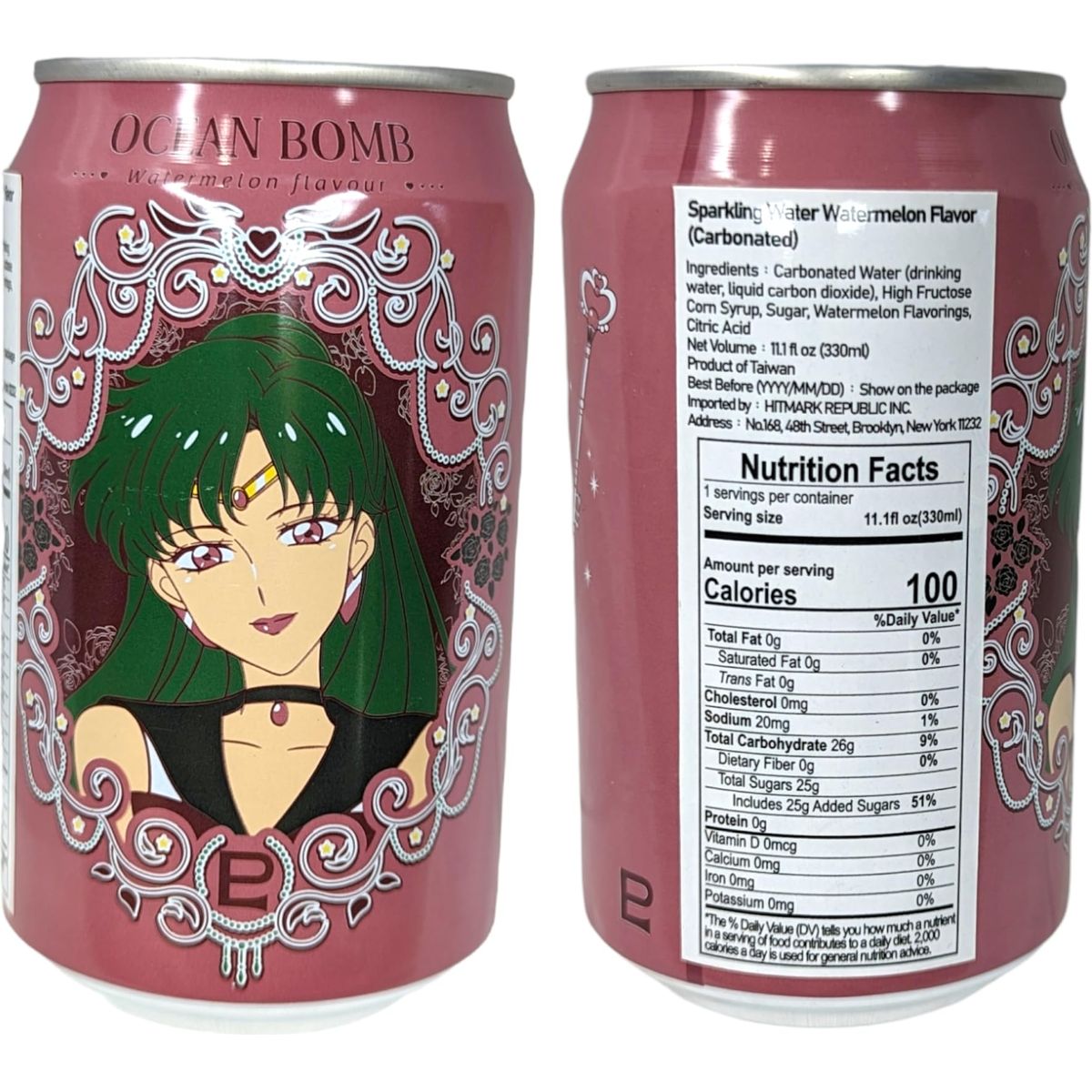 Ocean Bomb Carbonated Water Sailor Moon Scouts Anime Collectible Can Drink Chibimoon Uranus Neptune Saturn Pluto with 1 Blehblu Coaster