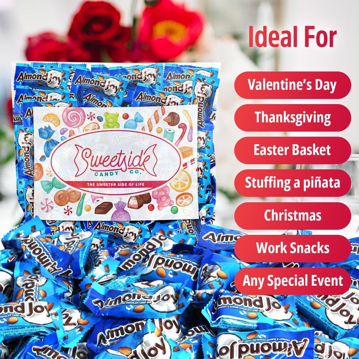 Almond Joy Milk Chocolate Coconut  Almond Bars  Gluten Free Individually Wrapped Bulk Candy Chocolate Coconut Almonds Snack Size Bar for MeltinYourMouth Indulgence for Kids and Adults 2 Pounds