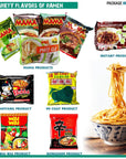 INFINITEESHOP Asian Instant Ramen Variety Pack and Asian Snack Mix 18 Pack Assortment of Asian snacks and foods for everyone with Cute Stickers