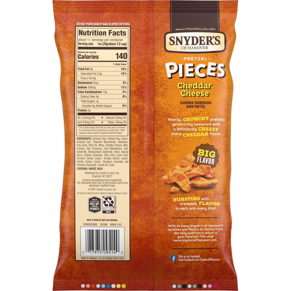 Snyders of Hanover Pretzel Pieces Cheddar Cheese 1125 Oz