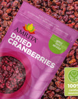 Amrita Dried Cranberries 1 lb | Sweetened with Apple Juice, Unsulfured, Gluten Free, non-GMO, No Preservatives | Packed Fresh in Resealable Bags | Fruit Snacks, Salads, Baking