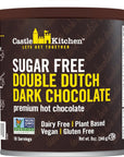 Castle Kitchen Sugar Free Double Dutch Premium Dark Hot Chocolate Mix with Monkfruit 8 oz  Vegan Dairy Free Plant Based  Keto  Diabetic  Mix with Milk Substitute