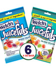 Welch's Juicefuls Juicy Fruit Snacks, Mixed Fruit & Island Splash Fruit Gushers Variety Pack, Gluten Free, 4 oz Sharing Size Bags (Pack of 6)