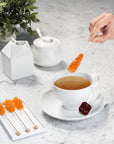 Candy Envy  18 ct Orange Cafe Sugar Sticks Rock Candy  Individually Wrapped  Orange Flavored