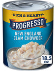 Progresso New England Clam Chowder Soup, Rich & Hearty Canned Soup, Gluten Free, 18.5 oz