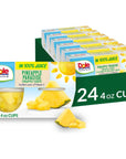 Dole Fruit Bowls Pineapple Tidbits in 100 Juice Snacks 4oz 24 Total Cups Gluten  Dairy Free Bulk Lunch Snacks for Kids  Adults