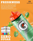 Gatorade Water Bottle with 6 Convenient Gatorade Zero Powder Packets for Hydration on the Go bundle by Schoolhouse Snacks