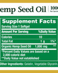 Nature's Bounty Hemp Seed Oil, Herbal Supplement, 1000mg Cold Pressed Oil, 30 Softgels