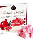 Cerez Pazari Turkish Delight with Pomegranate Flavour 200 gr Gourmet Small Size Snacks Gift Box No Nuts Sweet Luxury Traditional Confectionery Vegan Candy Dessert Glucose Free Lokum Approx18 Pcs