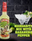 KICKIN  Margarita Mix with Habanero Pepper  26oz  Perfect Spicy Margarita Mix  Just Add Your Favorite Tequila Pour in to Your Margarita Glasses and Enjoy