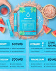 Paleo Watermelon Candy Electrolytes Powder Packets Sugar Free | Himalayan Pink Salt 84+ Trace Minerals & Element + Potassium + Vitamin C + Magnesium | Prime Travel Hydration Essentials | 15 IV Sticks