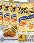 Werthers Original Chewy Caramels Soft Caramel Candy 24 Oz with Moofin Silver SS Coffee Stirrer  Indulge in Rich Creamy Delight Real Butter  Fresh Cream Old Recipe Caramel Candy Pack of 4