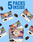 Sunny Fruit Soft Organic Prunes  1 Bag 5 Individual Portion Packs  Healthy Convenient Dried Plums Snack Packs  ORGANIC NONGMO VEGAN HALAL KOSHER NO PRESERVATIVES NO SUGAR ADDED