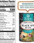 Eden Organic Black Soybeans 15 oz Can 6Pack Complete Protein No Salt Added NonGMO Gluten Free US Grown Heat and Serve Macrobiotic Soy Beans