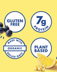 LUNA Mash-Ups - LemonZest + Blueberry Flavor - Gluten-Free - Non-GMO - 7-9g Protein - Made with Organic Oats - Low Glycemic - Whole Nutrition Snack Bars - 1.69 oz. (15 Count)