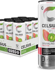 CELSIUS Sparkling Kiwi Guava Functional Essential Energy Drink 12 Fl Oz Pack of 12