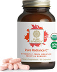 PURE SYNERGY Pure Radiance C | Organic Vitamin C Capsules | 100% Natural, Whole Food, Non-GMO Supplement with Camu Camu Extract | for Immune and Collagen Support (90 Capsules)