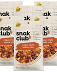 Snak Club All Natural Cajun Style Snack Mix Individual Snacks For Lunch or School Peanuts Corn Sesame Sticks  Almonds Mix 675Ounces Pack of 6