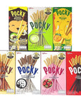 Glico Pocky Biscuit Stick 7 Flavor Variety Pack Pack of 7 Pocky Chocolate Strawberry Matcha Green Tea Cookies  Cream  Almond  Mango and Choco Banana