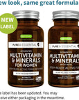 Pure & Essential Advanced Vegan Multivitamin & Minerals for Women with Iron, Methylated Folate, Clean Label, Non-GMO, Sustained Release, 60 Tablets