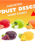 Assorted Fruit Discs Hard Candy 1 Pound Bag  Approx 70 Count