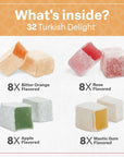 Eastanbul Turkish Delight Candy 105oz 4 Mediterranean Flavors Turkish Delights Assorted Lokum Turkish Delight Rose Bitter Orange Apple Mastic Gum Turkish Delights Mothers Day Gift