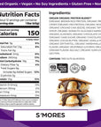 Orgain Organic Vegan Protein Bars, Smores - 10g Plant Based Protein, Gluten Free Snack Bar, Low Sugar, Dairy Free, Soy Free, Lactose Free, Non GMO, 1.41 Oz (12 Count)