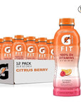 Gatorade Fit Electrolyte Beverage, Healthy Real Hydration, Citrus Berry, 16.9.oz Bottles (12 Pack)