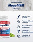 U.S. Doctors’ Clinical Mega MSM Daily Support for Joint Comfort & Movement with Vitamin C, Collagen, and Neem to Promote Cartilage, Tendon, Ligament Health (1 Month Supply - 120 Capsules)