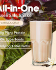 AllinOne Meal Replacement Powder by LyfeFuel  Low Carb Keto Superfood Shake  Plant Based Protein 50 Organic Greens Vanilla 24 Vegan Meals