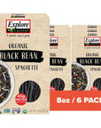 EXPLORE CUISINE Organic Black Bean Spaghetti, High Protein, Gluten Free Pasta, Easy to Make - USDA Certified Organic, Vegan, Kosher, Non GMO - 8 Ounce (Pack of 6)