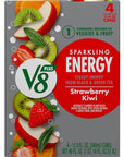 V8 Energy Sparkling Strawberry Kiwi Juice Energy Drink 115 fl oz Can 4 Pack