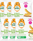 Baby Bellies Organic Puffs Baby Snack, Apple & Cinnamon, Pack of 6 Individual Snack Packs