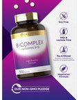 Carlyle B Complex Vitamin with B12 | 300 Tablets | High Potency Formula | Vegetarian and Non-GMO Supplement