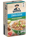 Quaker Instant Oatmeal Lower Sugar Apples  Cinnamon 8 Count Boxes Pack of 4 109 ounce Pack of 32