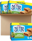 Nutri-Grain Soft Baked Breakfast Bars, Made with Whole Grains, Kids Snacks, Value Pack, Apple Cinnamon (3 Boxes, 48 Bars)